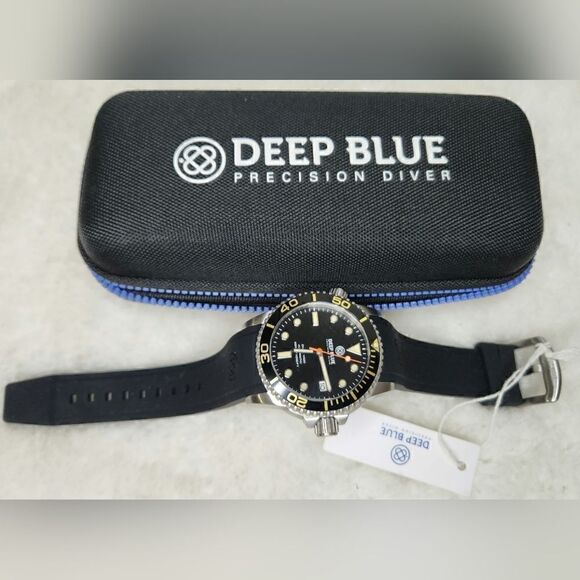 NWT Deep Blue Vintage Master 1000 44mm Automatic Men's Diver Watch Black Dial - Picture 7 of 11